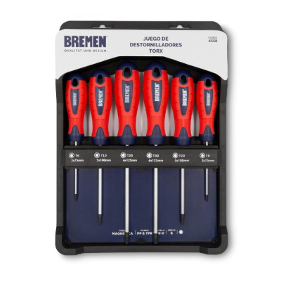 TORX:DEST.CORTO JUEGO x 6Pzs (T10-T40)